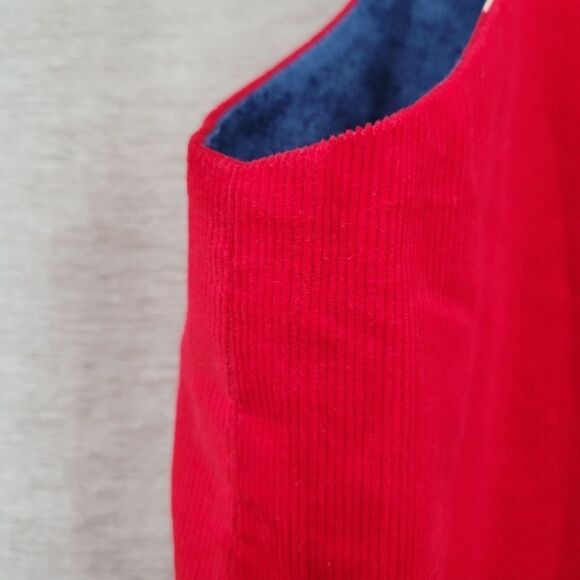 Reversible Patriotic Vest Quilt Patchwork Print Americana  and Red Corduroy - Picture 2 of 6